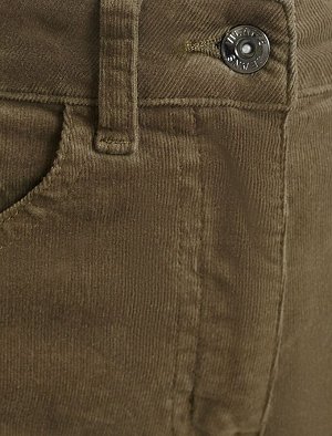 Брюки из эластичного микро-вельвета