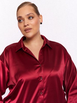 Атласная рубашка BL11537RED31