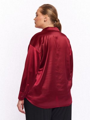 Атласная рубашка BL11537RED31