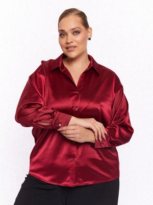 Атласная рубашка BL11537RED31