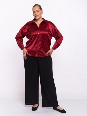 Атласная рубашка BL11537RED31