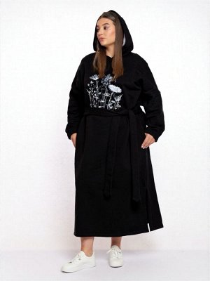 Платье толстовка с капюшоном PP83261BLK01