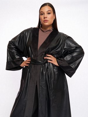 Плащ кожаный TKA05221BLK01