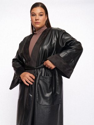 Плащ кожаный TKA05221BLK01