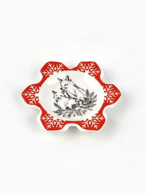 Подставка для чайных пакетиков новогодняя «Лисички», 8x9 см