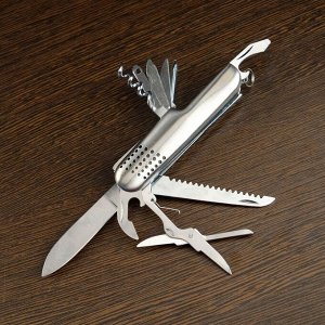 Нож швейцарский "Андерсон" 11в1 рукоять перфорированная диагональ