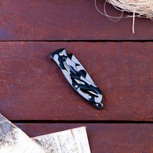 Нож складной "Камуфляж черный" 15,4см, клинок 64мм/1мм
