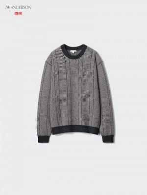 UNIQLO x JW ANDERSON — шерстяной свитер с круглым вырезом - 62 BLUE