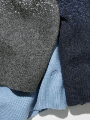 UNIQLO x JW ANDERSON — свитер с круглым вырезом из пряжи Souffle Yarn - 60 LIGHTBLUE