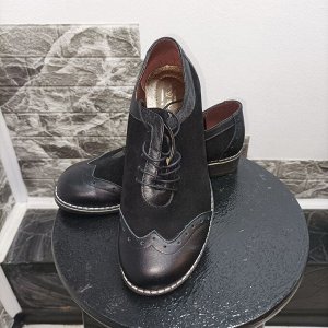 Полуботинки женские кожа + замша