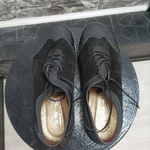 Полуботинки женские кожа + замша