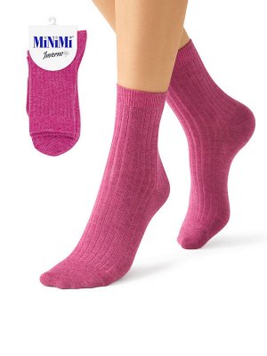 Носки женские  (MINIMI) INVERNO 3302 меланж зимние эластичные из шерсти в полоску