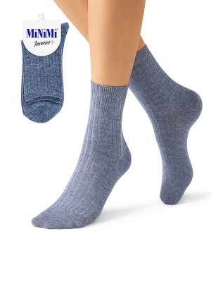 Носки женские  (MINIMI) INVERNO 3302 меланж зимние эластичные из шерсти в полоску