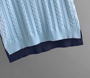 Жилет трикотажной вязки двуцветный с v-образным вырезом, сиреневый/фиолетовый