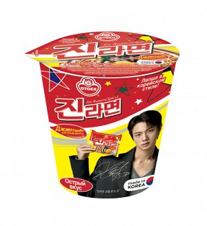 Ottogi Лапша со вкусом грибов &quot;Джин Рамен Jin Ramen&quot; (Hot) острый вкус 65г