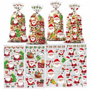 Пакетики для сладостей 50 шт. + 50 зажимов, Размер: 27*12,5 см.