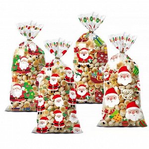 Пакетики для сладостей 50 шт. + 50 зажимов, Размер: 27*12,5 см.