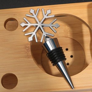 Металлическая пробка для бутылки "Снежинка"