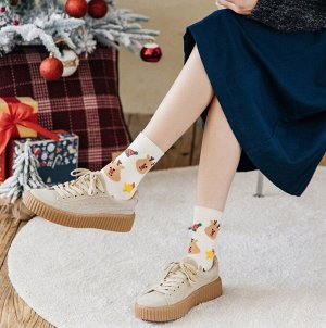 Носочки новогодние НАБОР 4 пары (Размер универсальный 35-40)