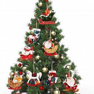 Набор деревянных игрушек на ёлку 16 штук.