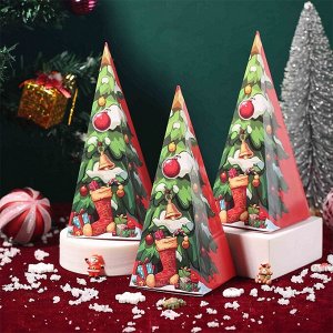 Набор из 4 подарочных складных коробок "ЁЛОЧКИ". Размер: 18,5*7,5 см.