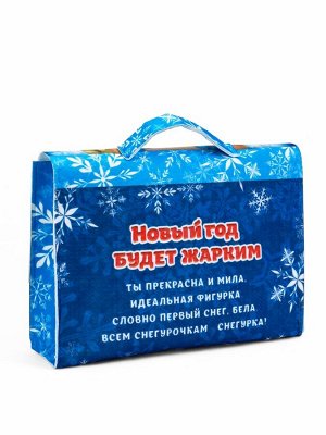Набор для бани с принтом «Горячая штучка», 5 предметов, портфель, шапка, рукавица, тапочки, коврик, «Банная забава»