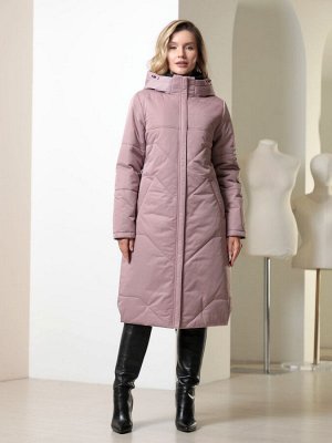 Пальто серо-розовый