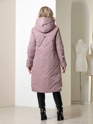 Пальто серо-розовый