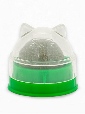 Игрушка для кошек из кошачьей мяты «Кот» на основании, 4.5x4.8x4.8 см, зелёный