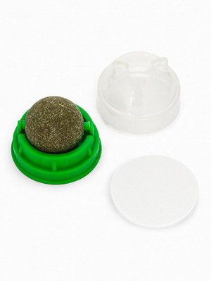 Игрушка для кошек из кошачьей мяты «Кот» на основании, 4.5x4.8x4.8 см, зелёный