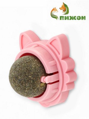 Игрушка для кошек из кошачьей мяты «Киса» на основании, 4.5x6x6 см, розовый