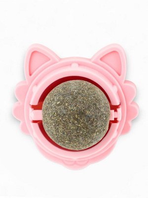 Игрушка для кошек из кошачьей мяты «Киса» на основании, 4.5x6x6 см, розовый