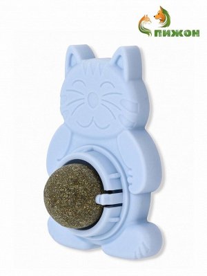 Игрушка для кошек из кошачьей мяты «Большой Кот» на основании, 4.5x6x6 см, синий