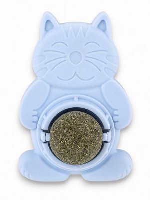 Игрушка для кошек из кошачьей мяты «Большой Кот» на основании, 4.5x6x6 см, синий