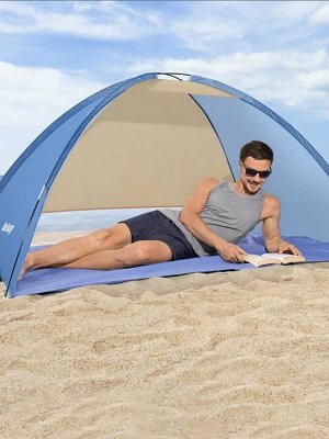 Палатка пляжная 2-местная Bestway BEACH GROUND 2 TENT, 200x120x90 см, трекинговая, однослойная, зелёная