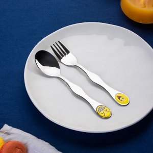 Набор столовых приборов детский 2 пр. "Смайлики", нерж.сталь
