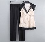 Комплект из двух частей,чёрно-розовый