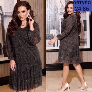 ПЛАТЬЕ ТКАНЬ ЛЮРЕКС С ПОДКЛАДКОЙ