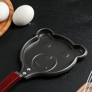 Сковорода Доляна «Мишка», d=14 см, антипригарное покрытие, цвет чёрный