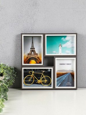 Фоторамка-коллаж на 4 фото 10x15 см «День и ночь», МДФ, стекло, 28.5x28.5x2.2 см