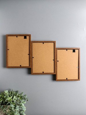 Фоторамка-коллаж на 3 фото 13x18 см «Корица», МДФ, стекло, 27.5x44.5x2.2 см