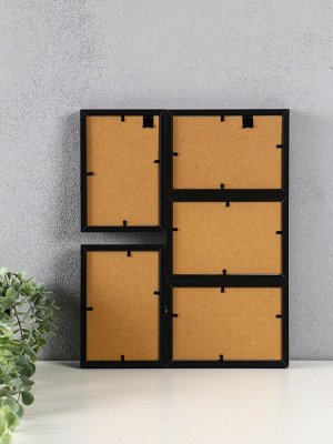 Фоторамка-коллаж на 5 фото 10x15 см «День и ночь», МДФ, стекло, 35.5x28.5x2.2 см