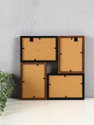 Фоторамка-коллаж на 4 фото 10x15 см «Тёмная ночь», МДФ, стекло, 28.5x28.5x2.2 см