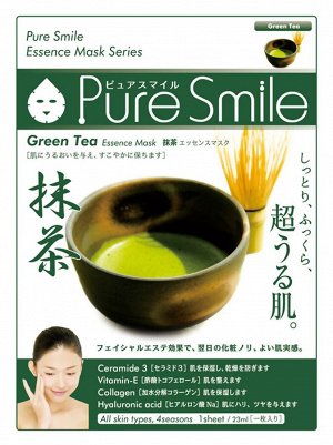 042174 "Pure Smile" "Essence mask" Увлажняющая маска для лица с эссенцией японского зеленого чая, 23 мл. 1/600