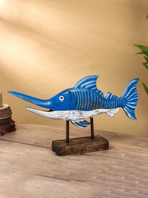 Сувенир «Рыба-меч на подставке», 52x9x25 см, дерево