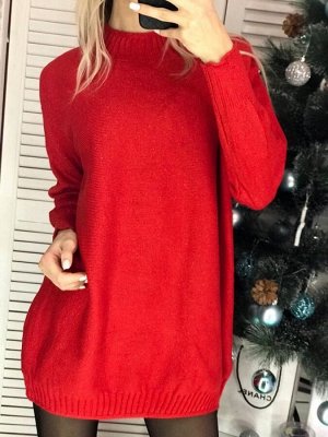 Платье вязаное, цвет: красный