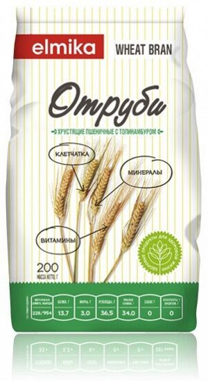 Отруби Эльмика хрустящие Пшеничные с топинамбуром б/сах 200,0