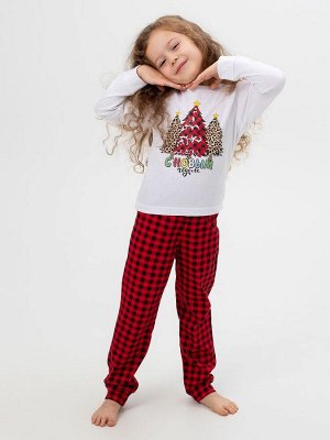Пижама детская, модель 324, трикотаж (Нарядные ёлочки)
