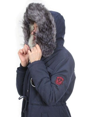 533 DARK BLUE Куртка парка зимняя женская KSV (100 гр. тинсулейт + искусственный мех)