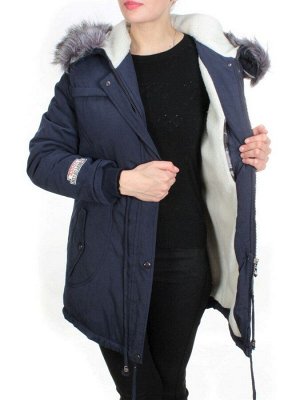 533 DARK BLUE Куртка парка зимняя женская KSV (100 гр. тинсулейт + искусственный мех)